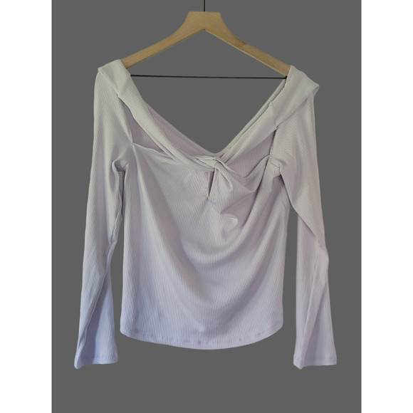 NWT Anthropologie Purple Twist Cut-Out Top - Large - Picture 5 of 8